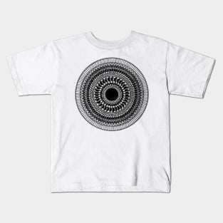 Black and white intricate mandala design Kids T-Shirt